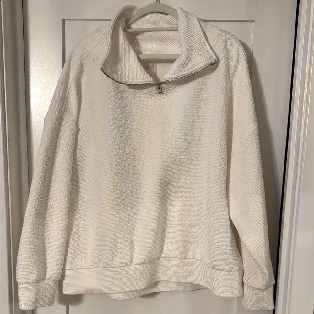 CALIA by Carrie Underwood creamy White Quarter-Zip Sweatshirt